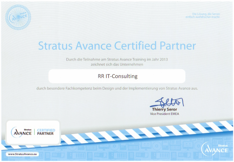Stratus Avance Certified Partner